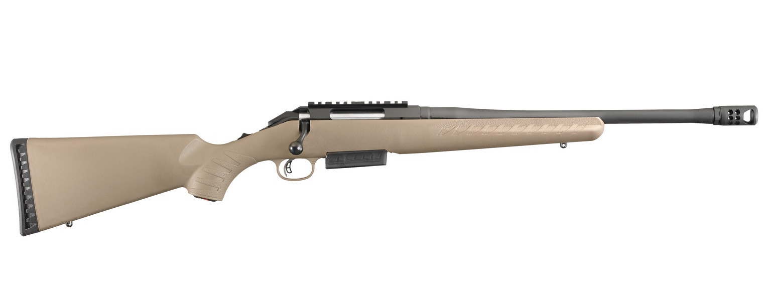 Ruger Amer Ranch 450Bm Fde 16″ Tb 16950| Bl/Fde | 11/16X24 Tpi 16950