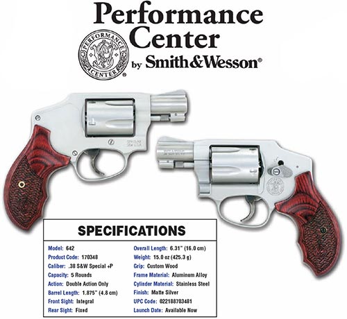 Smith And Wesson 642Pc 38Spc 1-7/8″ Ss/Wd 170348 Performance Center 170348