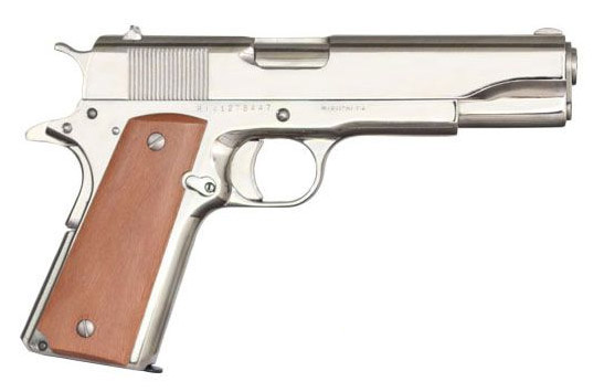 Rock Island Armory M1911-A1 GI 38SPR 5″ NICKEL CA COMPLIANT|POLISHED NICKEL