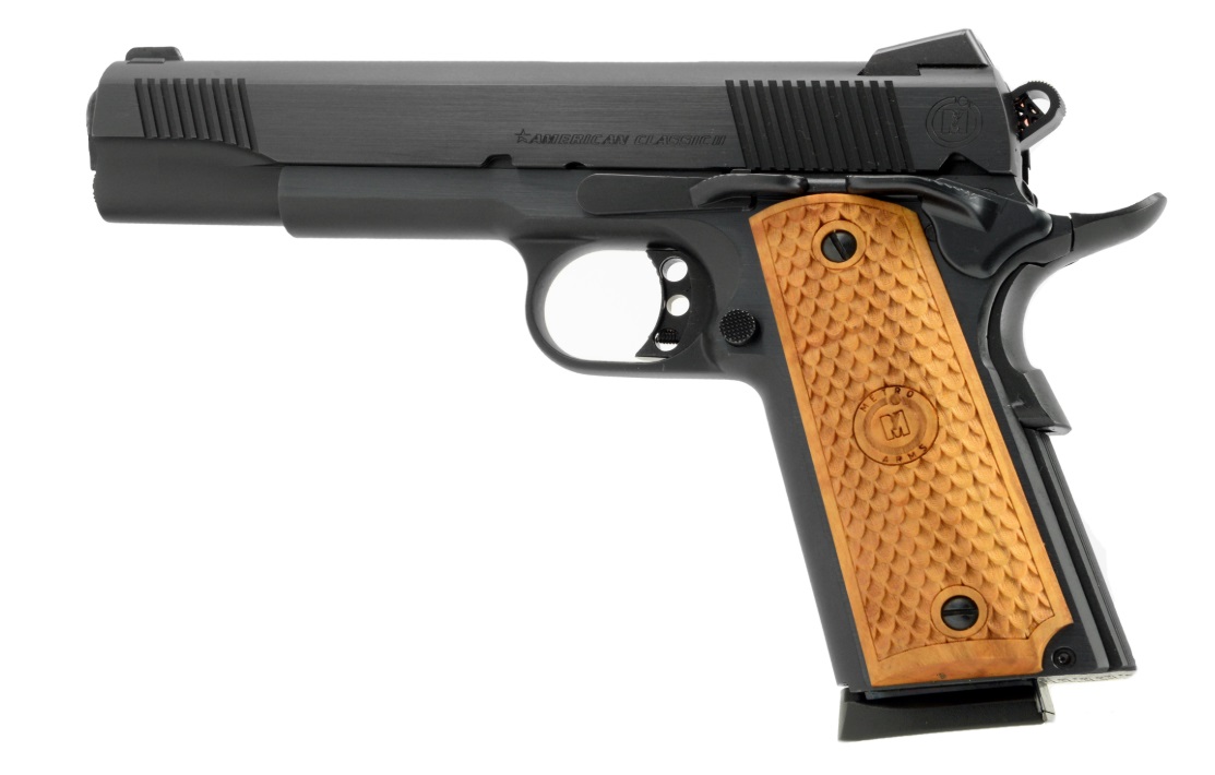 Metroarms/Rsa Enterprise Inc Gov Ii 1911 45Acp Blue 8+1 Novak Rear Sgt/Check Wood Grip Ac45G2