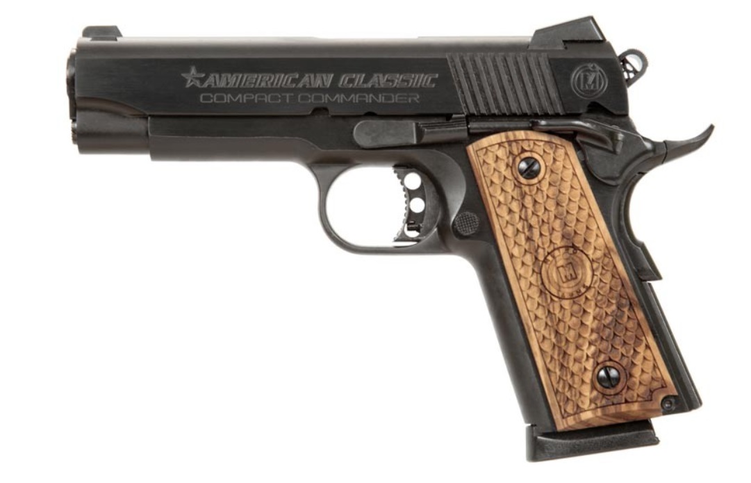 Metroarms/Rsa Enterprise Inc Commander 1911 45Acp Blue 8+1 Checkered Wood Grips Acc45B