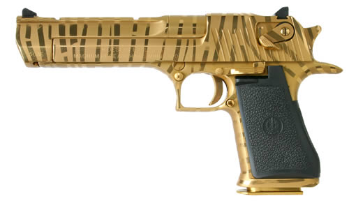 Magnum Research Inc. Desert Eag 50Ae Gold W/Stripes Mark Xix 6″ | Tiger Stripes De Tiger Striped