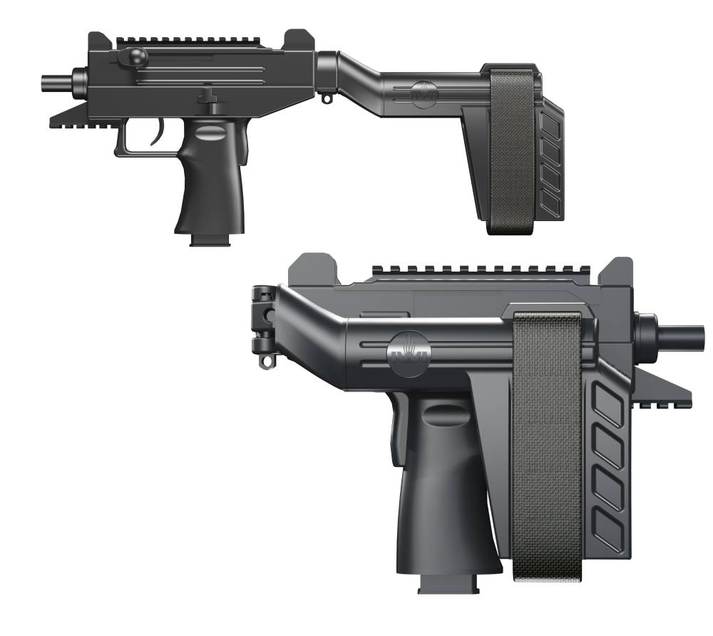 Iwi Industries / Iwi Usa Uzi Pro 9Mm 25+1 Rail As Brace (1)20 &Amp; (1)25 Rd Mag Incl Iwupp9Sb