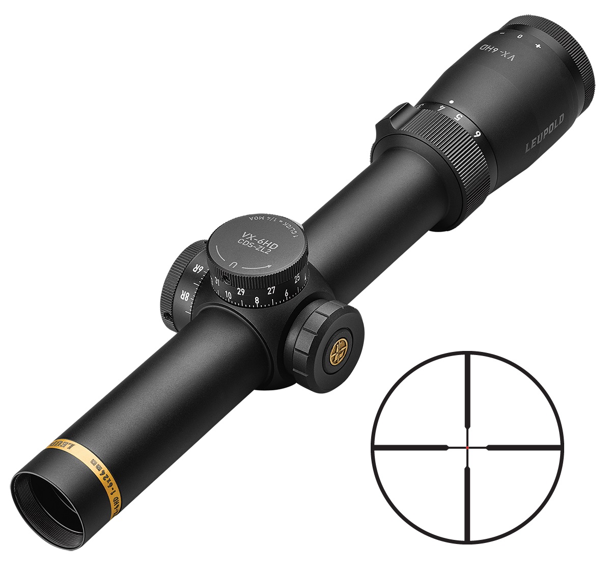 Leupold Vx-6Hd 1-6X24 30Mm Cds Fdd Fire Dot Duplex Illum Reticle Lp171552