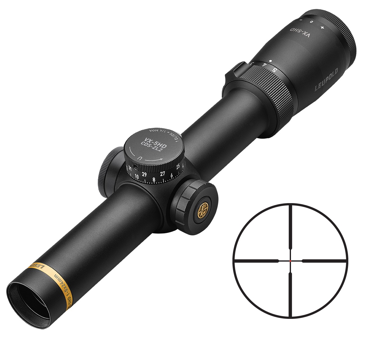 Leupold Vx-5Hd 1-5X24 30Mm Cds Fdd Fire Dot Duplex Illum Reticle Lp172367