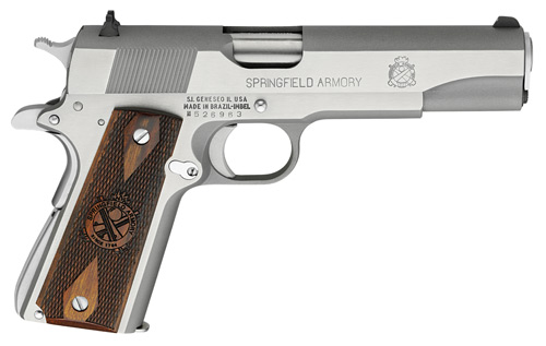 Springfield Inc. 1911 45 Mil-Spec Stainless 5″ Bbl|Full Size Grip 7+1 Pb9151Lp