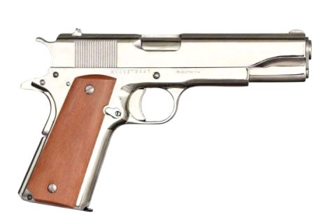 Rock Island Armory M1911A1 Gi 45Acp 5″ Polish Nkl Polished Nickel/Wood Grips Ri51433