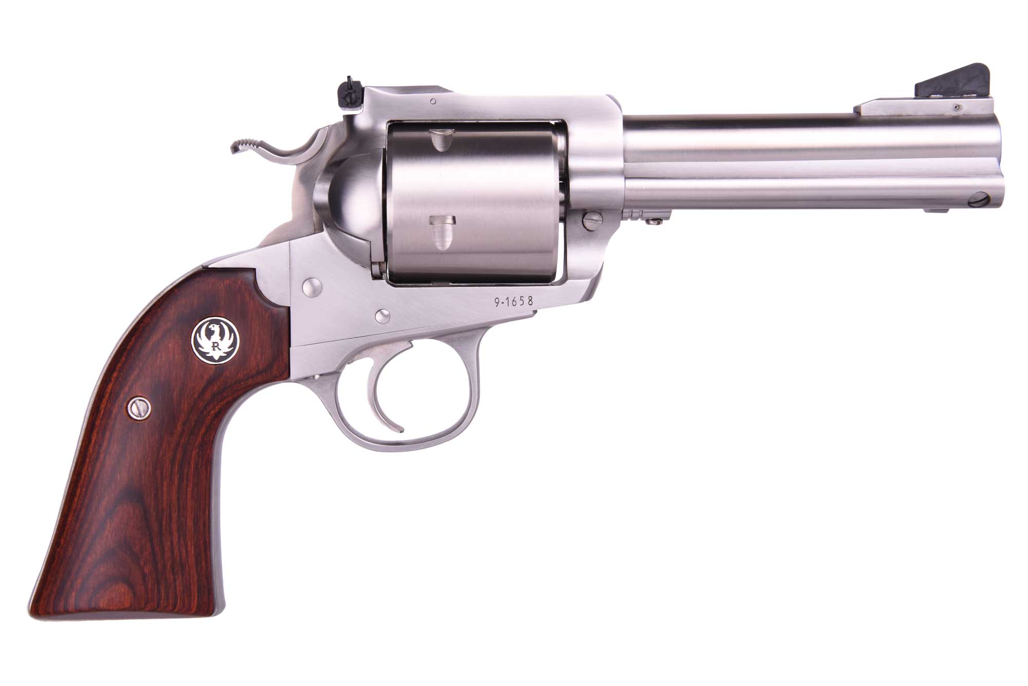 Ruger BISLEY 454 CASULL SS 4-5/8″ AS 0873 WOOD GRIPS / UNFLUTED CYL