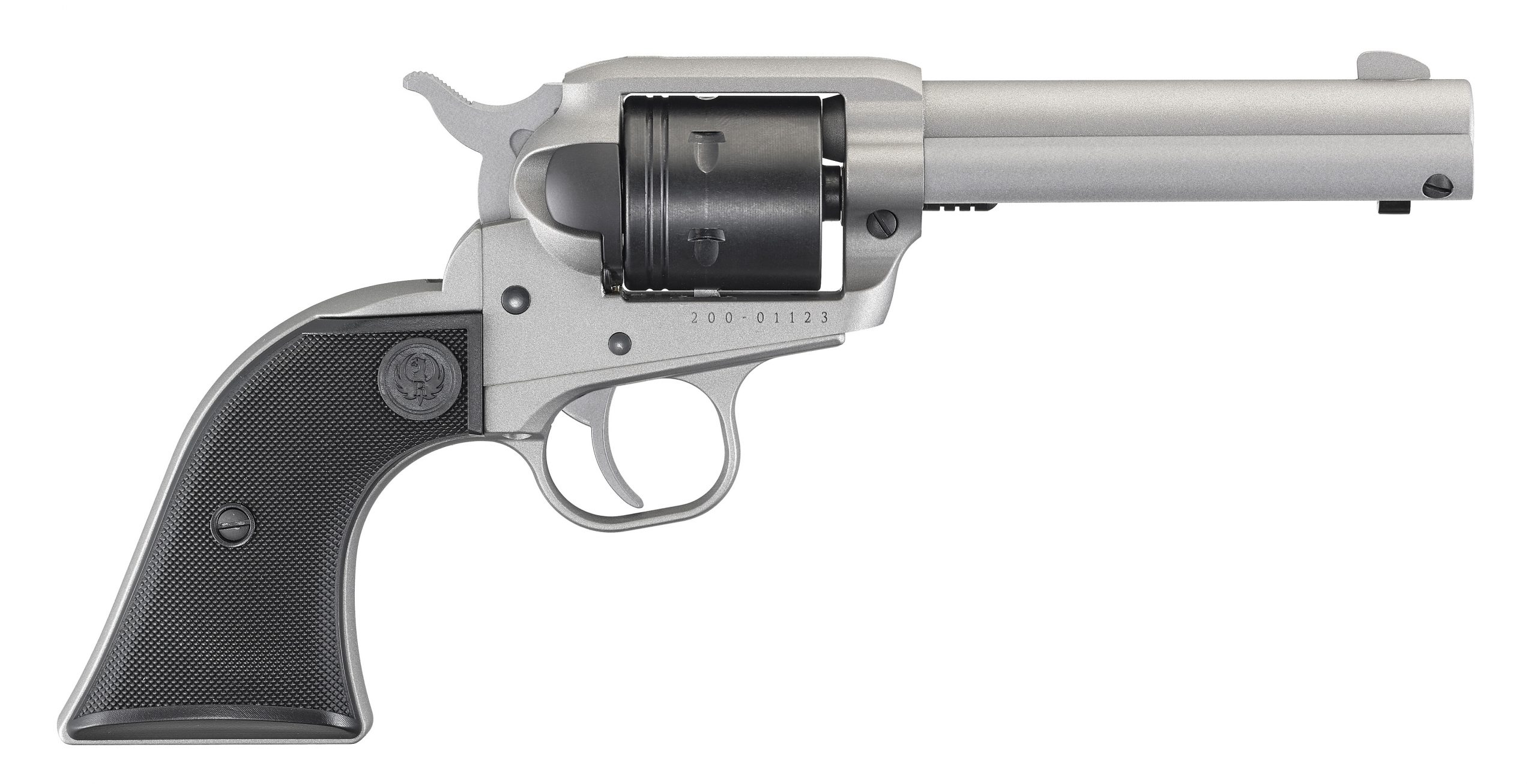 Ruger Wrangler 22Lr Slvr/Sy 4.6″ 6Sh 2003|Silver Cerakote|Fixed Sgt Ru2003 Scaled