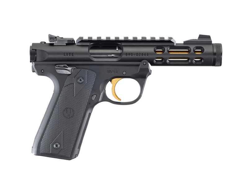 Ruger Mkiv 22/45 Lt 22Lr Blk/Gld Bbl 43927|Black|1/2-28 Tpi|2 Mags Rumkivlitercbg