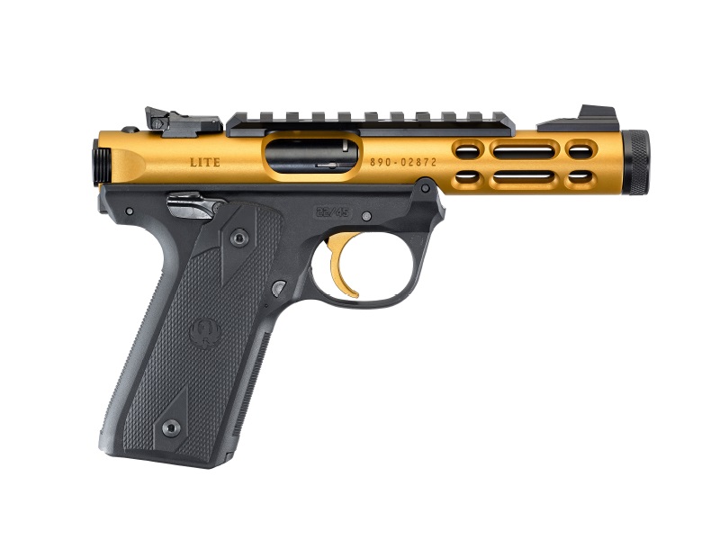 Ruger Mkiv 22/45 Lt 22Lr 4.4″ Gld/Sy 43926|Gold Anodized|1/2X28 Tpi Rumkivlitercgb