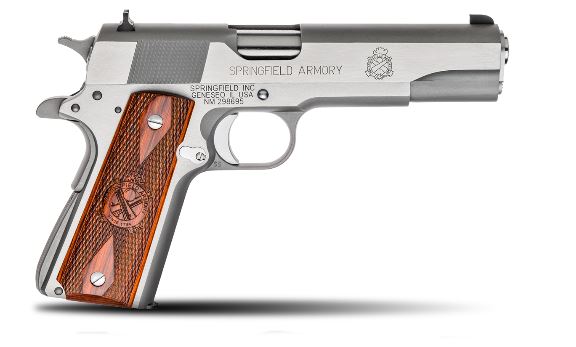 Springfield Armory 1911 45 Mil-Spec Stainless Ca 5″ Bbl / Full Size Grip 7+1 Sfpb9151Lpca