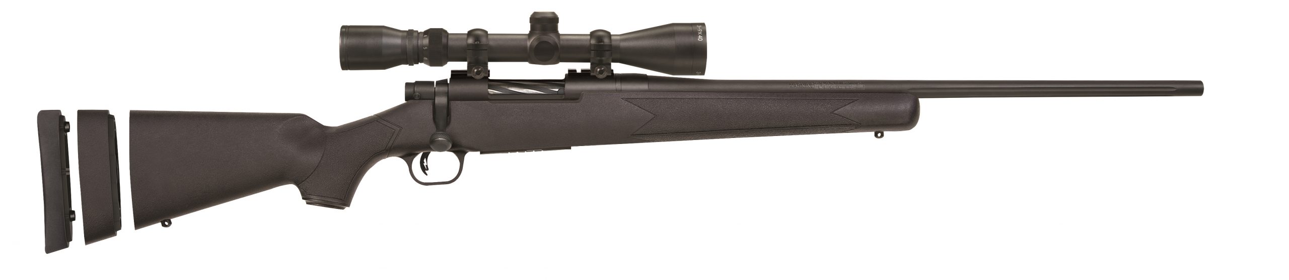 Mossberg PATRIOT SPR BANT 350LEG SCOPE BL/SYN|22″ BBL|3-9X40 SCOPE