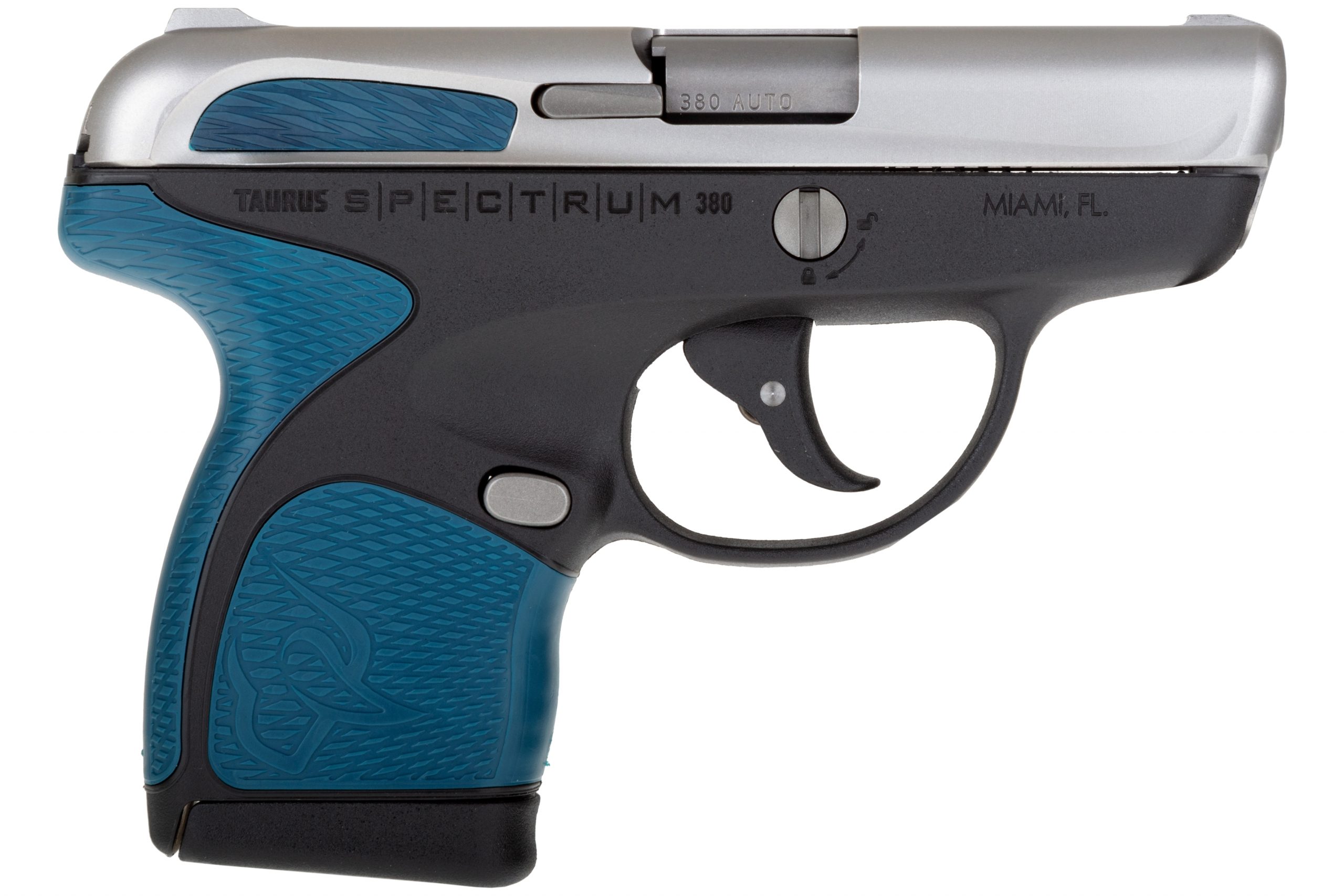 Taurus SPECTRUM 380ACP SS/BLK/INDIGO 1007039111|INDIGO BLUE ACCENTS