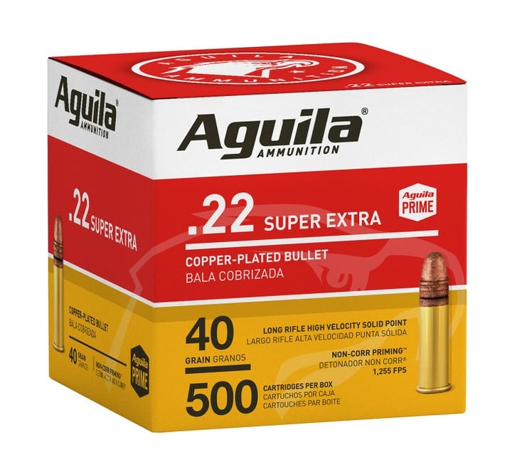 AGUILA SUPER EXTRA HIGH VELOCITY BRASS .22 LR 40-GRAIN 500-ROUNDS CPSP Aguila Super Extra High Velocity 1B221115 640420013138