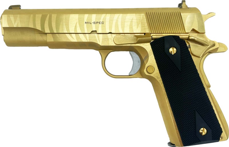 Springfield Armory Mil-Spec 24 Carat Gold Tiger Stripe .45 Acp 5&Quot; Barrel 7-Rounds Grabagun Exclusive Gag Sfpbd9151L Goldtiger