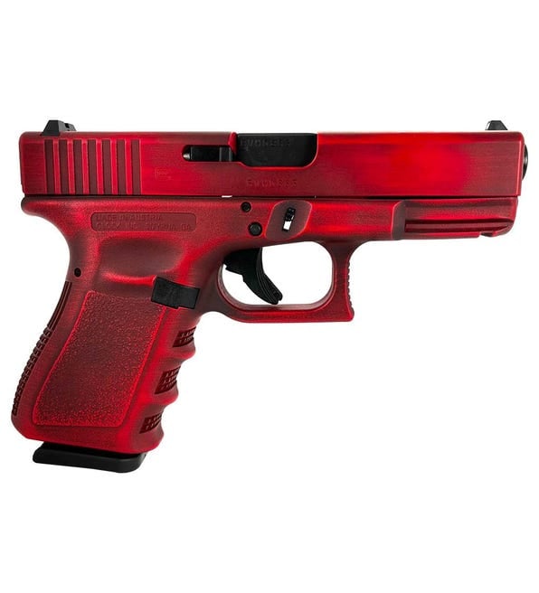 Glock 19 Gen 3 Red 9Mm 4.02&Quot; Barrel 15-Rounds Distressed Finish Glock 19 Gen 3 Glpi19502Rd 688099401887