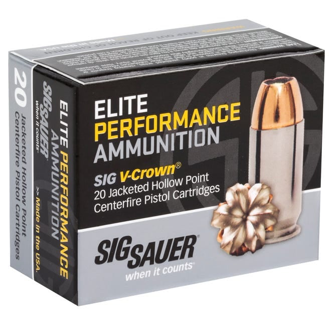 Sig Sauer Elite Performance 9Mm 124-Grain 20-Rounds V-Crown Jhp Sig Sauer Elite Performance E9Mma2 20 798681458202