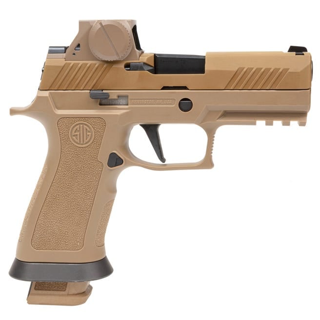 Sig Sauer P320 M18X Flat Dark Earth 9Mm 3.9&Quot; Barrel 21-Rounds W/ Romeom17 Red Dot Sig Sauer P320 M18X M18X9Rx 798681684205