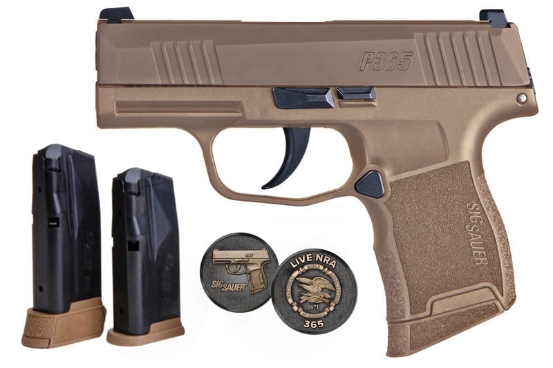 Sig Sauer P365 Nra Coyote Tan 9Mm 3.1&Quot; Barrel 10-Rounds Sig Sauer P365 Nra 365 9 Coyxr3 Nra19 798681607891