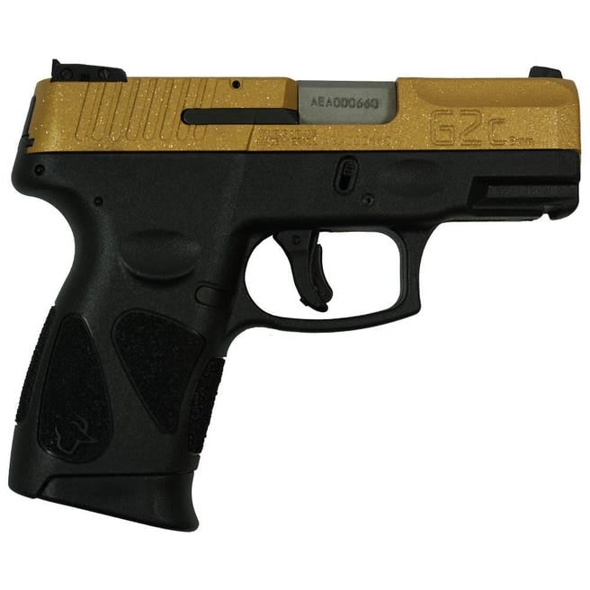 Taurus G2C &Quot;Gold Glitter&Quot; Gold / Black 9Mm 3.2&Quot; Barrel 12-Rounds Taurus G2C Gold Glitter 1G2C93112Gg 688099404321