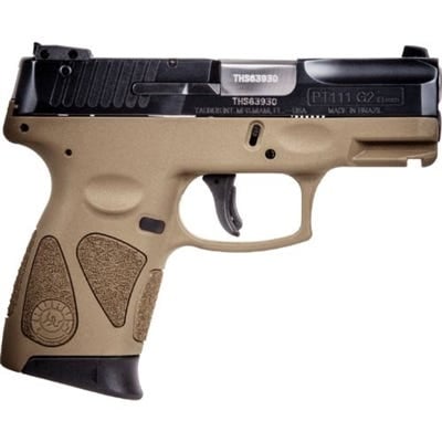 Taurus Pt-111 Millennium Pro G2 Black / Flat Dark Earth 9Mm 3.2-Inch 12Rd Taurus Pt 111 Millennium Pro G2 1 111031Pg2 T 725327611912