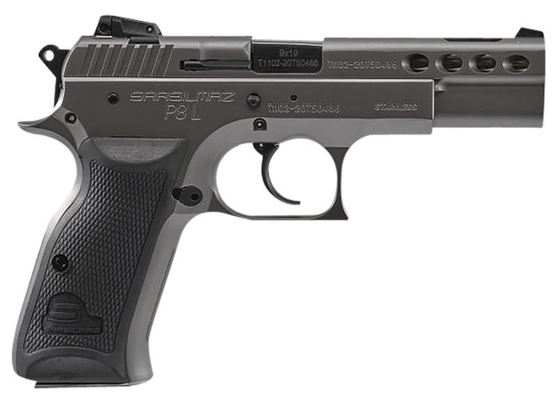 Sar Usa P8L Stainless Steel 9Mm 4.60&Quot; Barrel 17-Rounds Adjustable Sights Sar P8L 1 1