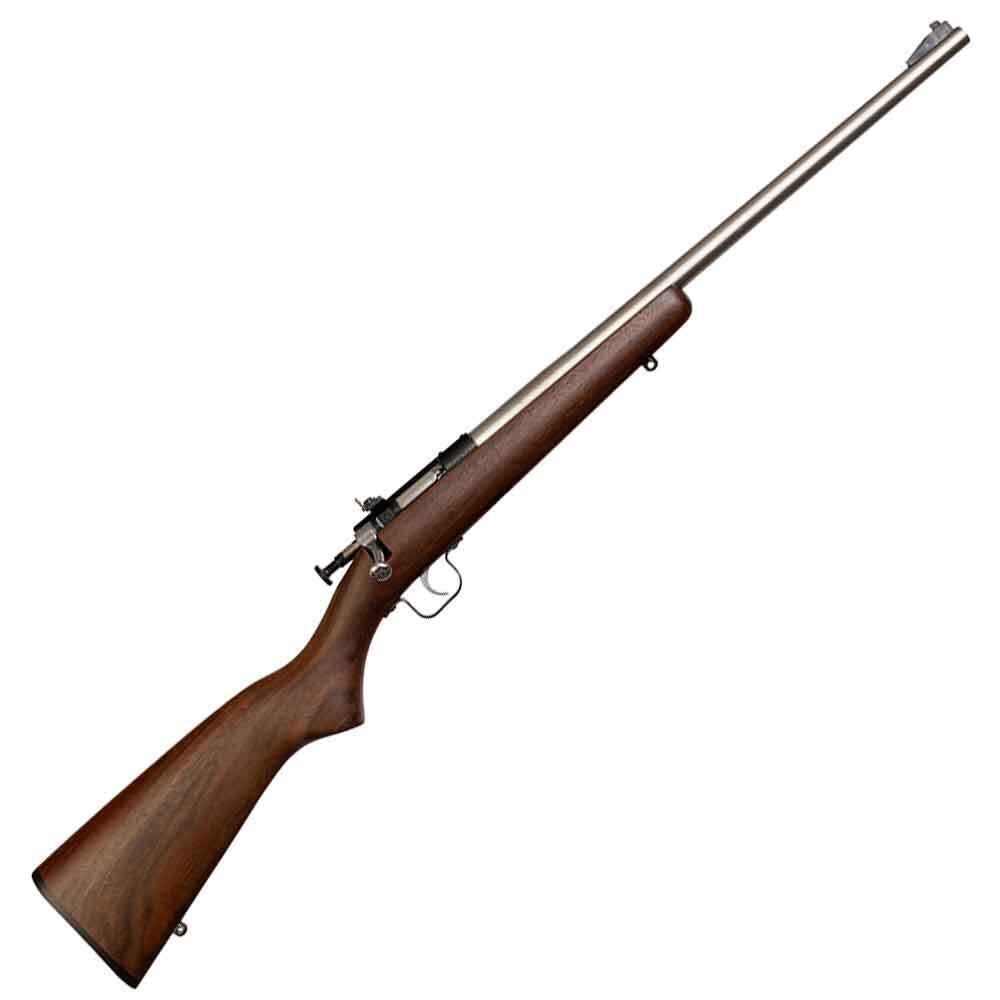 Crickett Wood Stock Compact Walnut/Stainless Bolt Action Rifle - 22 Long Rifle - 16.1in crickett wood stock compact walnutstainless bolt action rifle 22 long rifle 161in 1477776 1