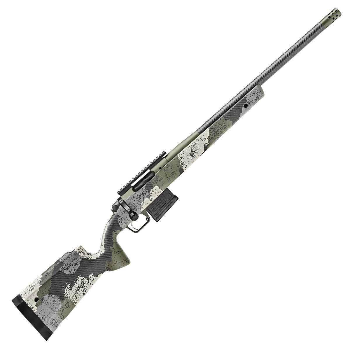 Springfield Armory Model 2020 Waypoint Mil-Spec Green Cerakote Carbon Fiber Barrel Bolt Action Rifle - 6.5 Creedmoor - 22In Springfield Armory Model 2020 Waypoint Wcarbon Fiber Barrel Evergreen Camo Bolt Action Rifle 65 Creedmoor 22In 1671882 1