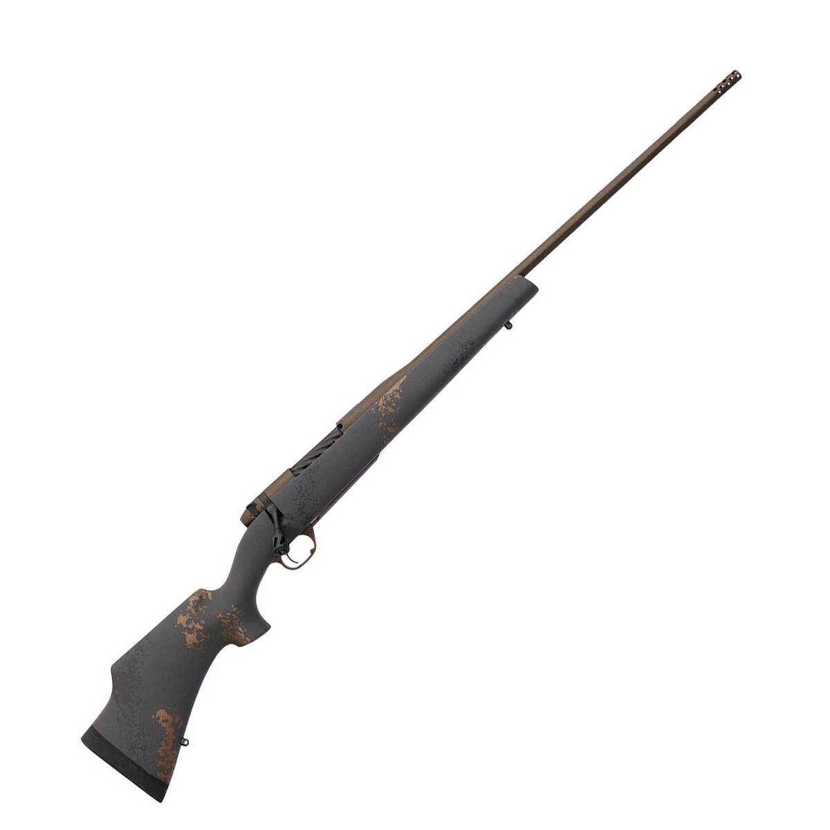 Weatherby Mark V Camilla Ultra Lightweight Midnight Bronze Cerakote Black Smoke Gold Sponged Bolt Action Rifle - 6.5 Creedmoor Weatherby Mark V Camilla Ultra Lightweight Midnight Bronze Cerakote Black Smoke Gold Sponged Bolt Action Rifle 65 Creedmoor 22In 1716526 1