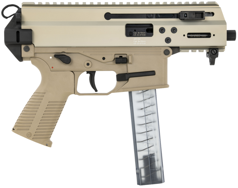 B&Amp;T Apc9K Pro Coyote Tan 9Mm 4.3&Quot; Barrel 30-Rounds Telescopic Brace Adapter B T Apc9K Pro 1 2