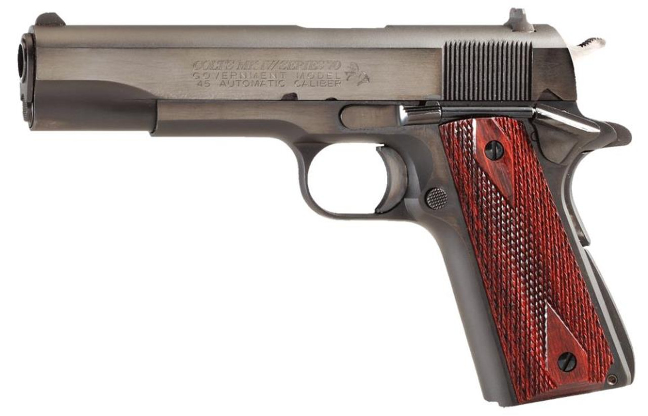 Colt 1911 Series 70 Govt 45 Acp 5&Quot; Barrel Double Diamond Rosewood Grip 7Rd Mag