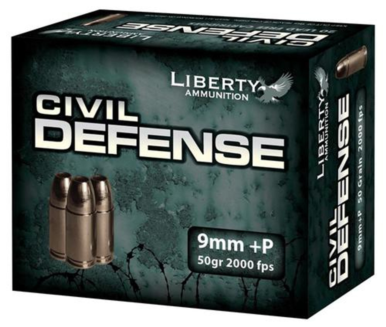 Buy Liberty Ammo Civil Defense 9mm 50gr, LF Fragmenting HP, 20rd Box ...