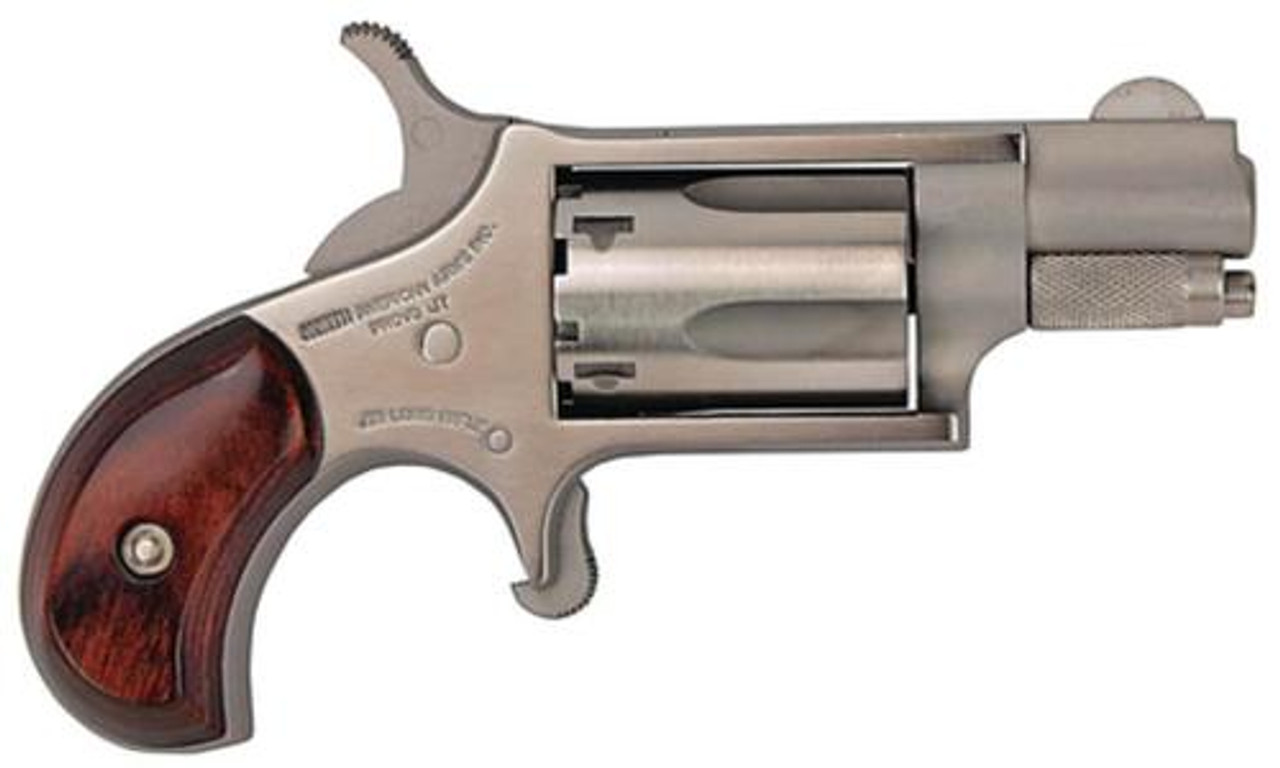 Naa 22Lr Mini-Revolver 22Lr 1.12&Quot; 5Rd Rosewood Grip Stainless