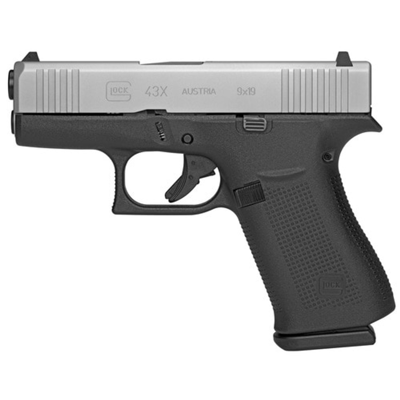 Glock 43X Silver Subcompact 9Mm