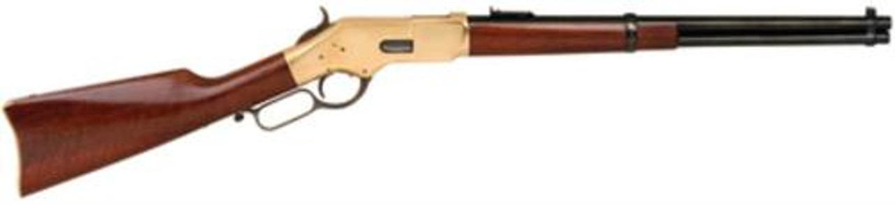 Cimarron 1866 Yellowboy Saddle Ring Carbine .38 Special 19&Quot; Barrel Blue Finish Brass Frame European Walnut Stock